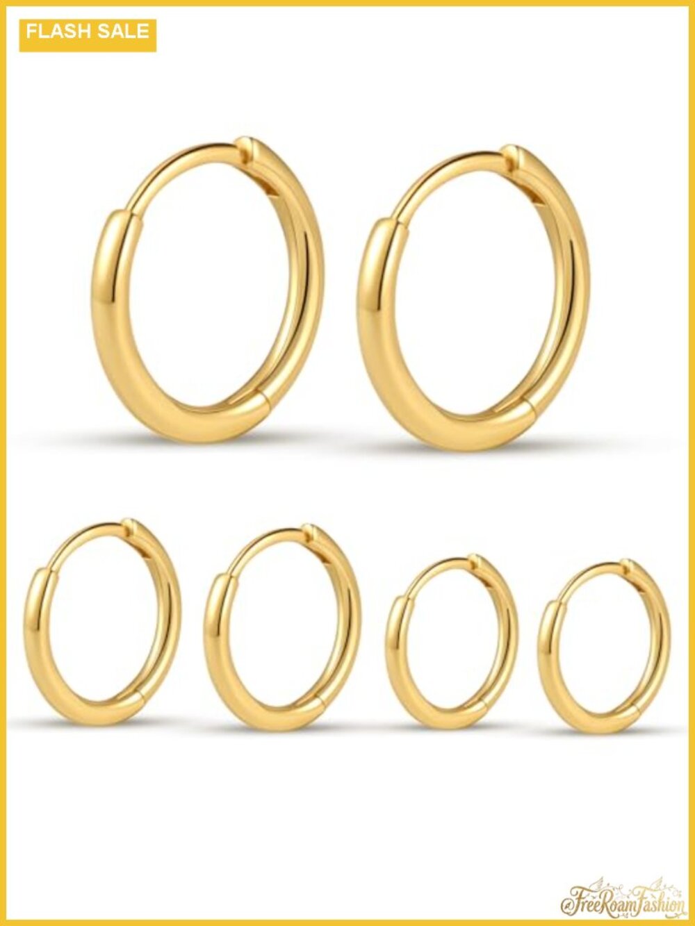 14k Gold Plated Small Hoop Earrings for Women Men, Huggie Earrings